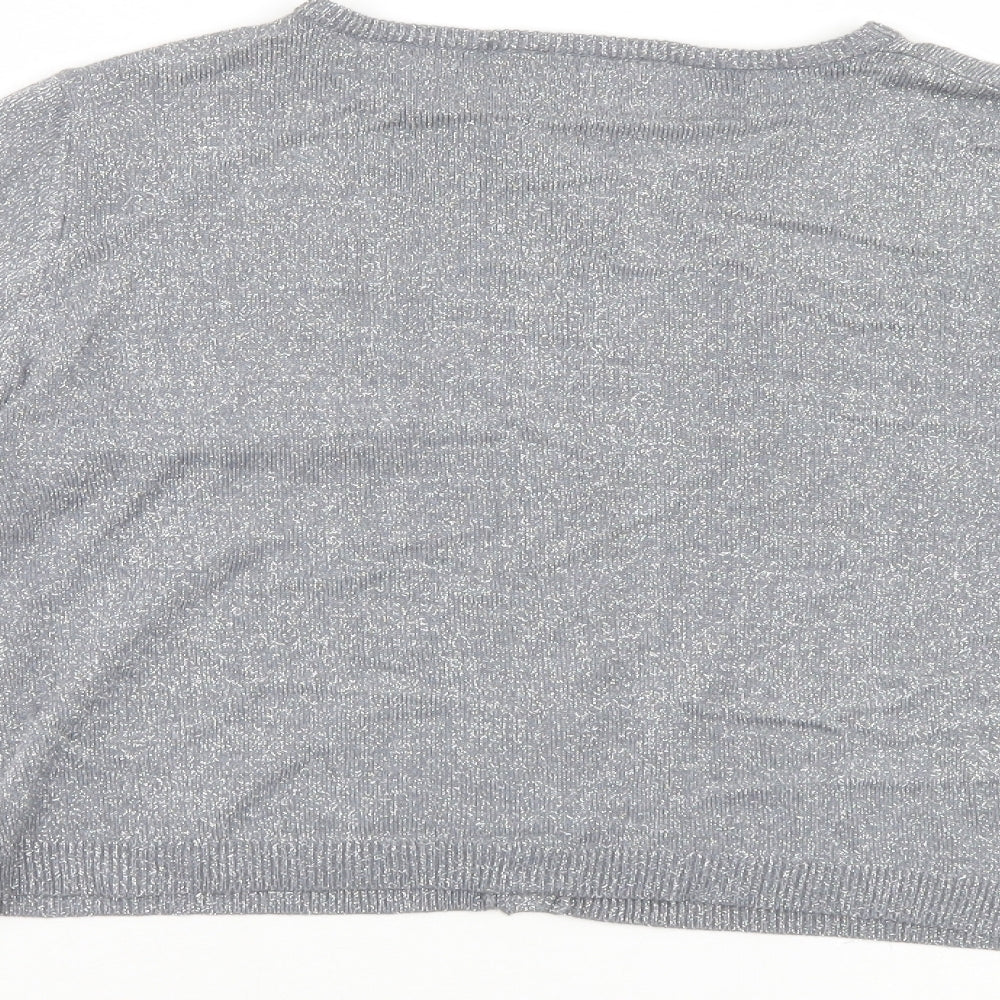 Suchita Womens Silver Cardigan Jumper Size 4