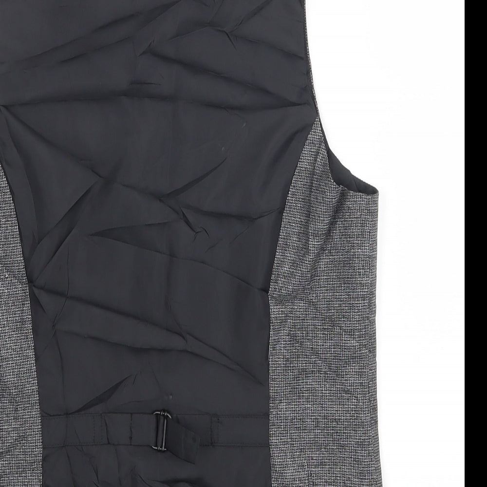 H&M Mens Grey Jacket Suit Waistcoat Size 36