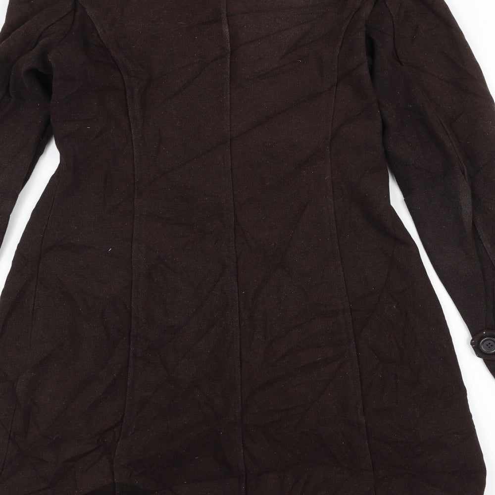 Version Sud Womens Brown Overcoat Coat Size S