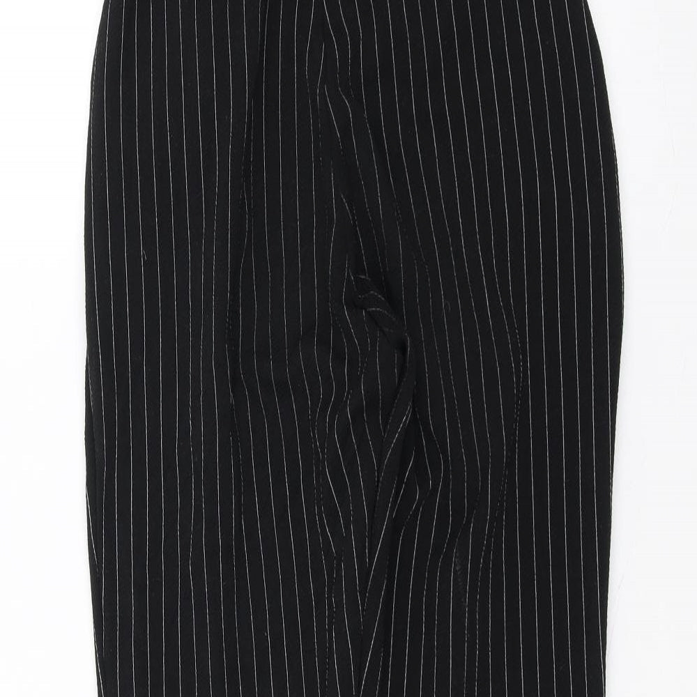PRETTYLITTLETHING Womens Black Trousers Size 10 L25 in