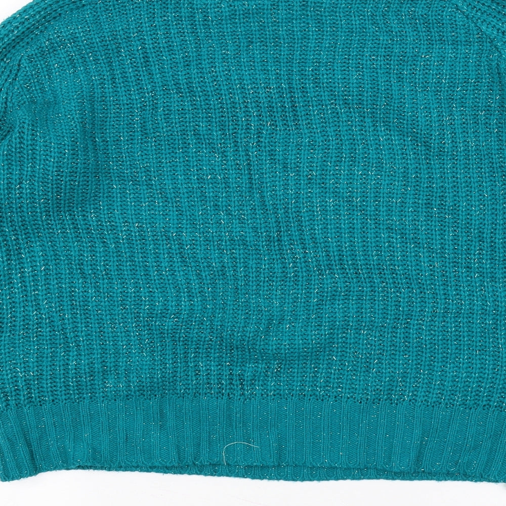 Note Womens Green Knit Pullover Jumper Size 12