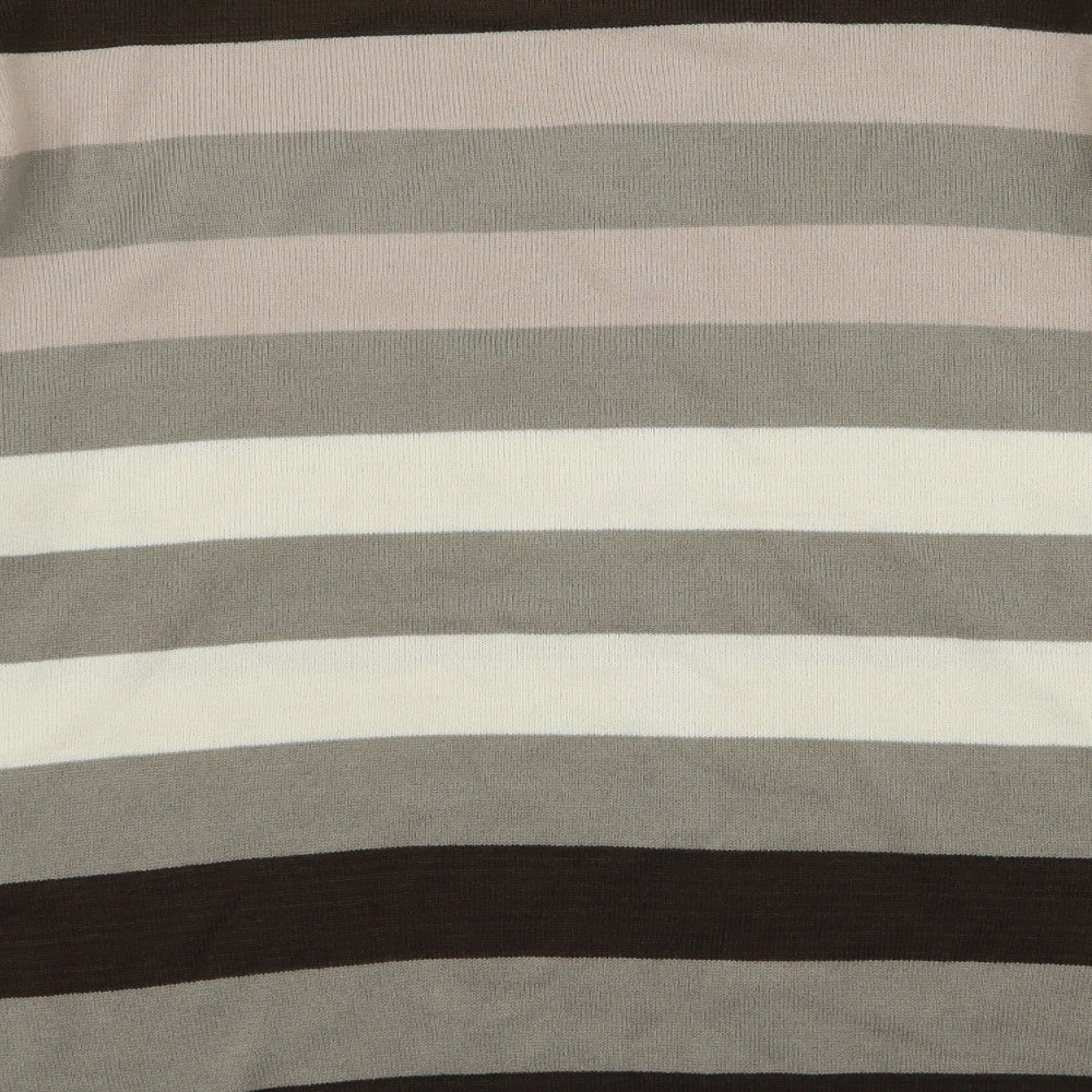 Pod Mens Brown Striped Pullover Jumper Size M