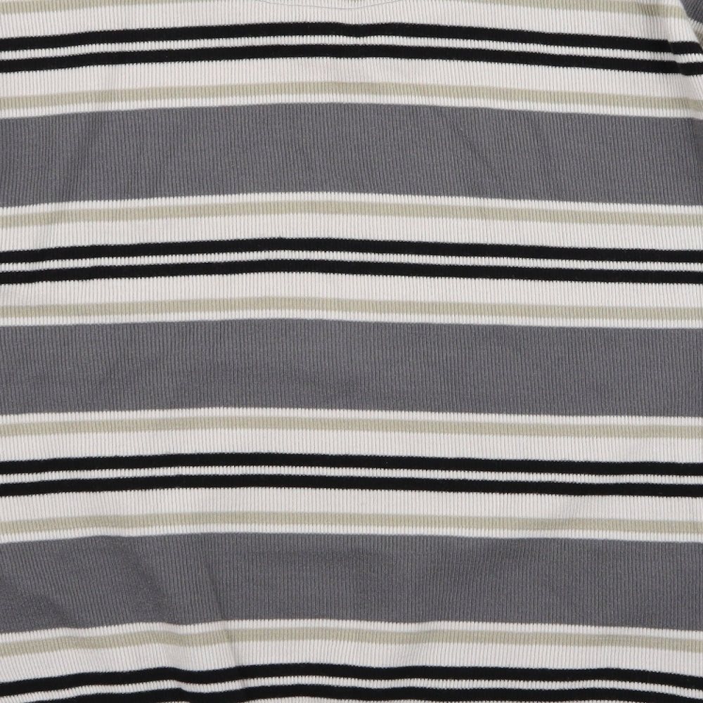 Hutson Harbour Womens Grey Striped Pullover Jumper Size L