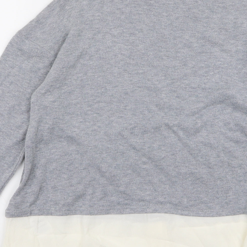 New Look Womens Grey Pullover Jumper Size 12