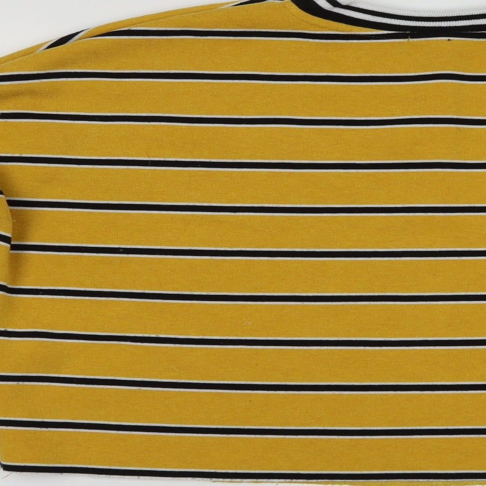 Primark Womens Yellow Striped Pullover Sweatshirt Size S