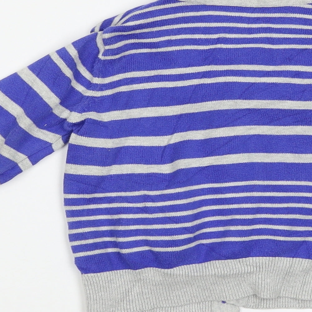Marks & Spencer Baby Blue Striped Cape Jumper Size 12-18 Months