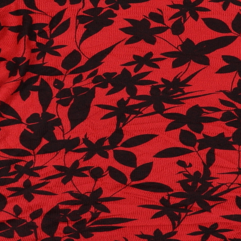 Papaya Womens Red Floral Pullover Jumper Size 14