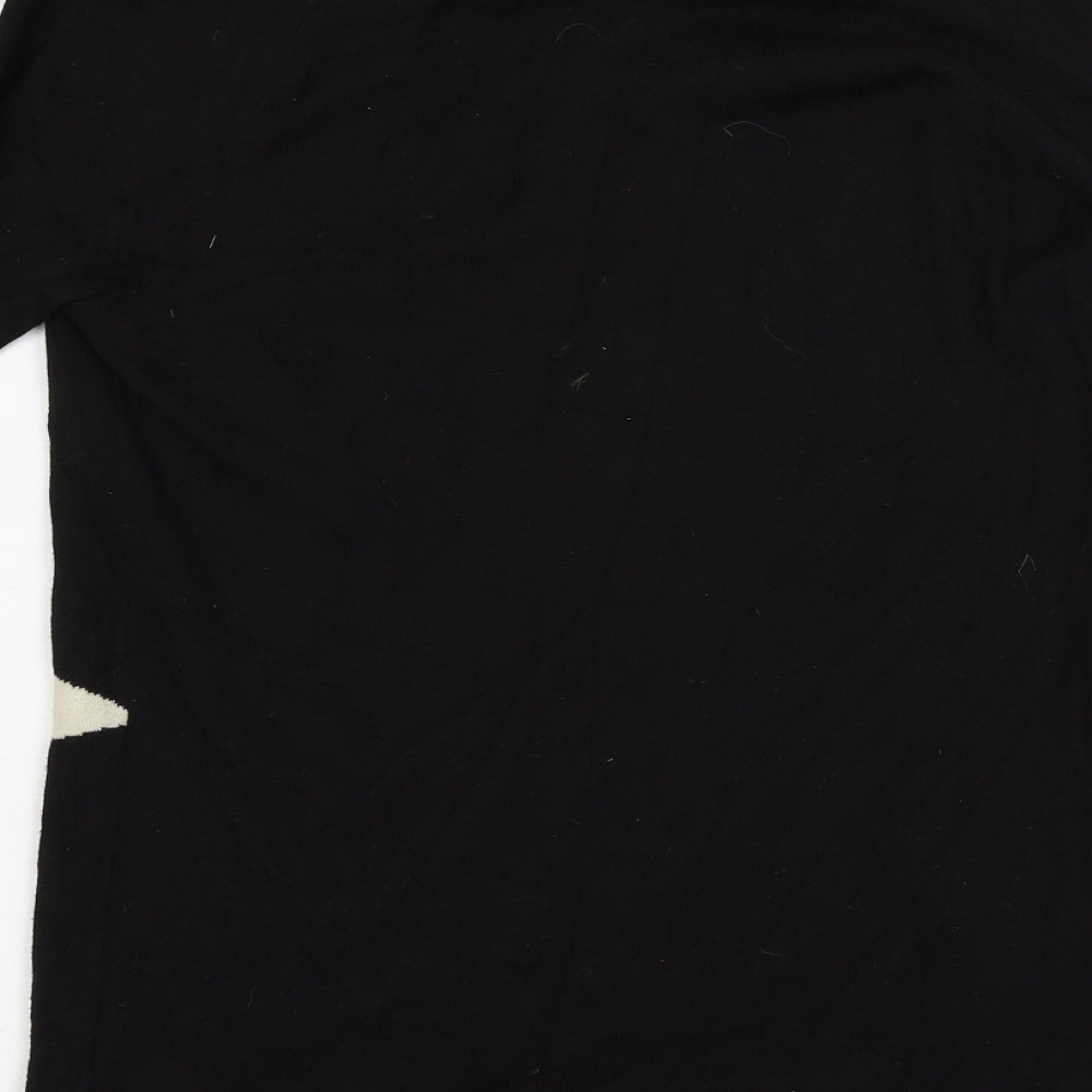 H&M Womens Black Geometric Pullover Jumper Size 10