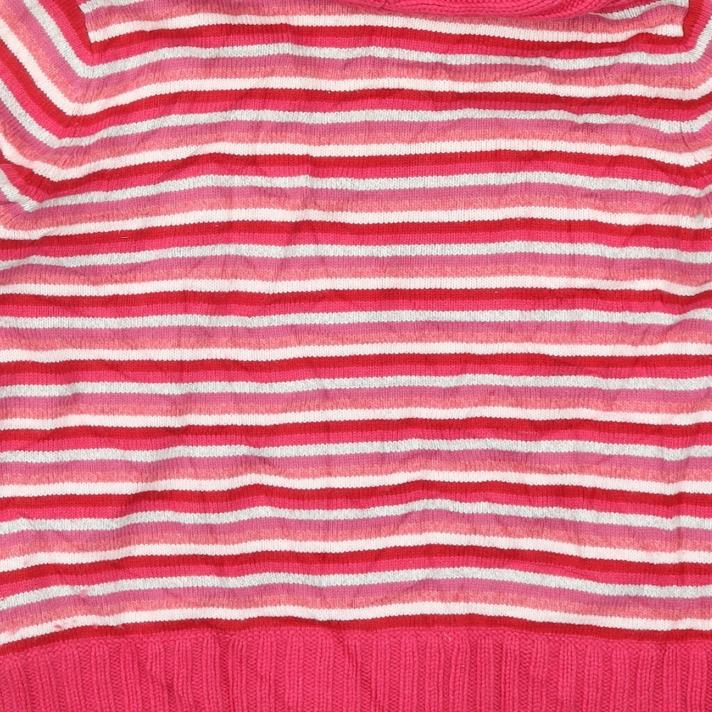 Marks & Spencer Womens Pink Striped Pullover Jumper Size 16