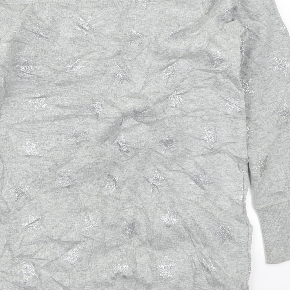 NEXT Girls Grey Pullover Sweatshirt Size 9 Years - Stars