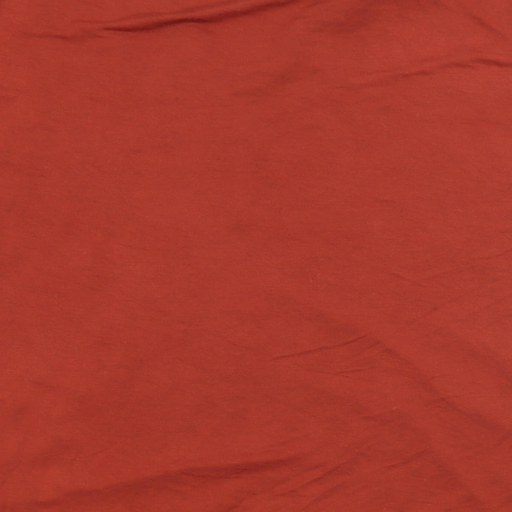 George Womens Orange Animal Print Basic T-Shirt Size 10