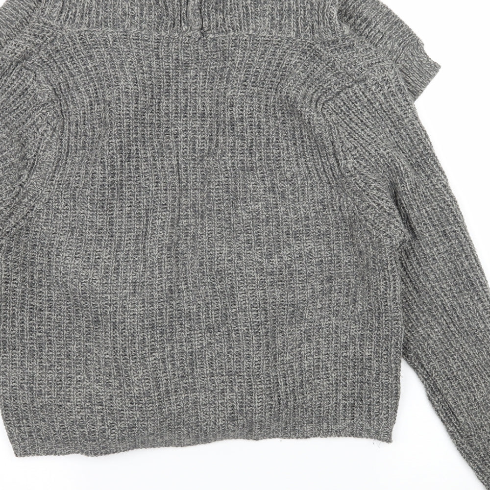 E-vie Womens Grey Knit Cardigan Jumper Size 14