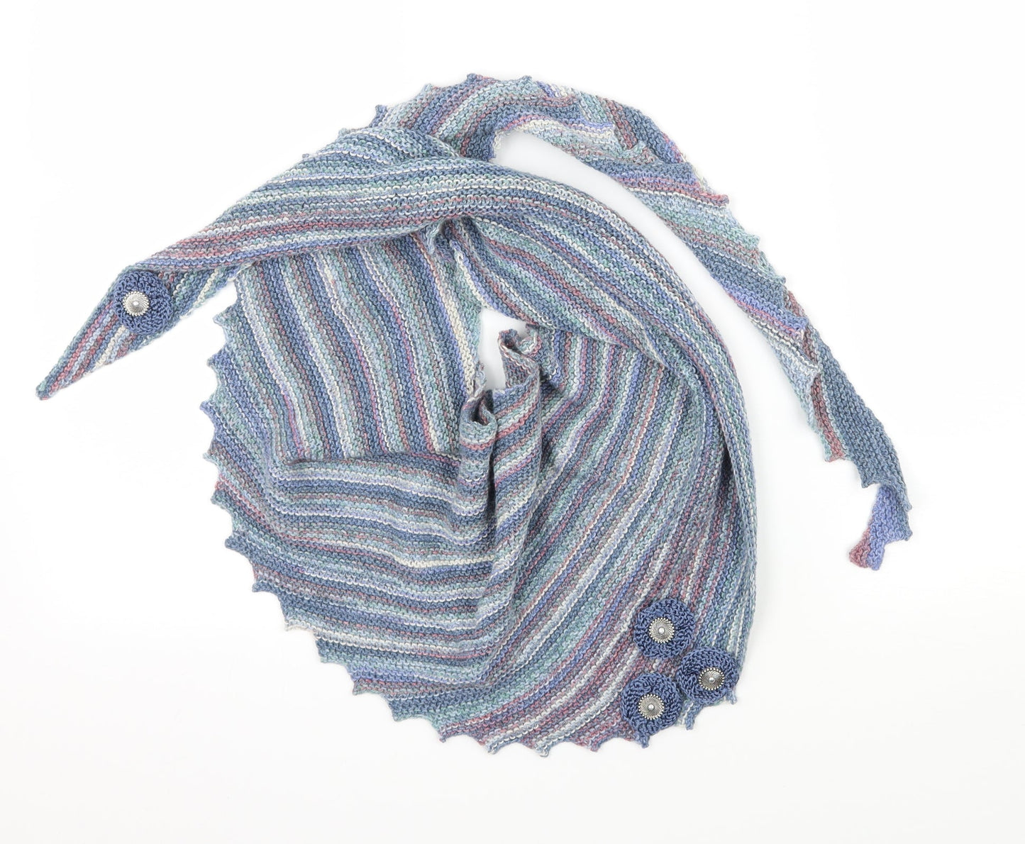 Preworn Womens Blue Knit Scarf