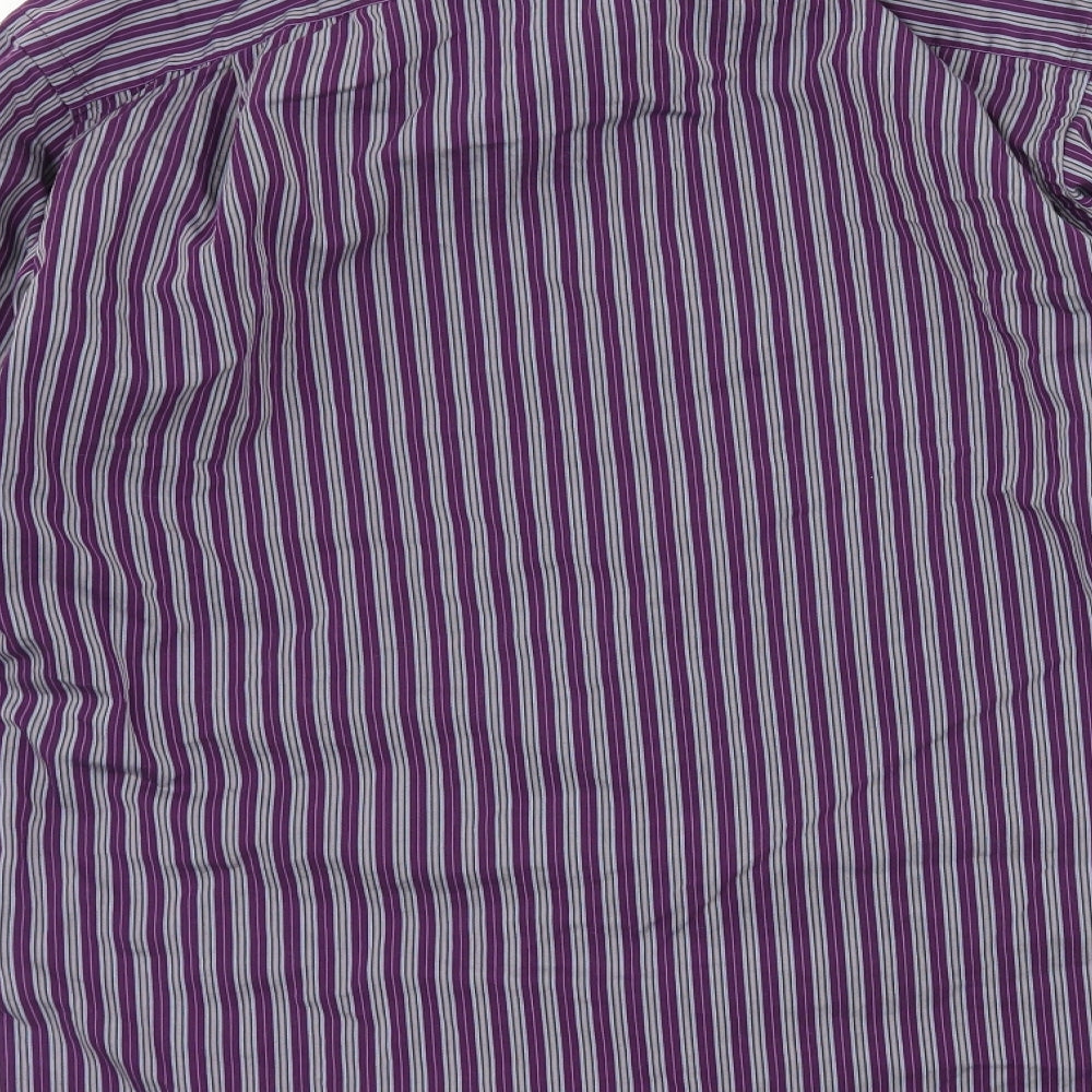 Sand Womens Purple Striped Basic Button-Up Size M