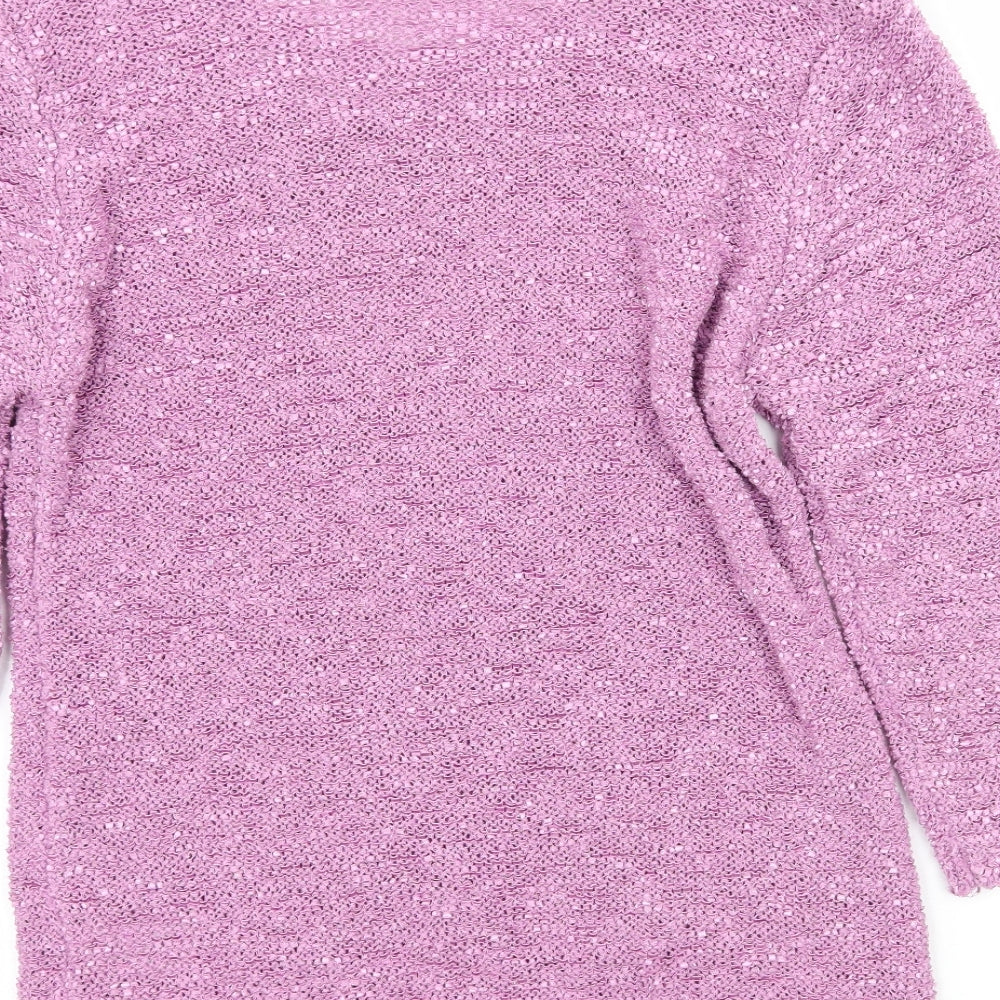 Bonmarché Womens Purple Knit Pullover Jumper Size S