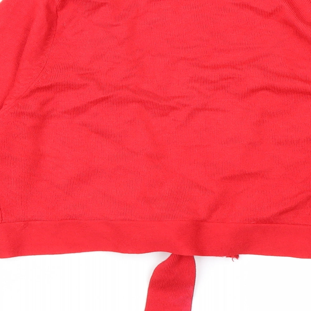 //text Womens Red Cardigan Jumper Size M
