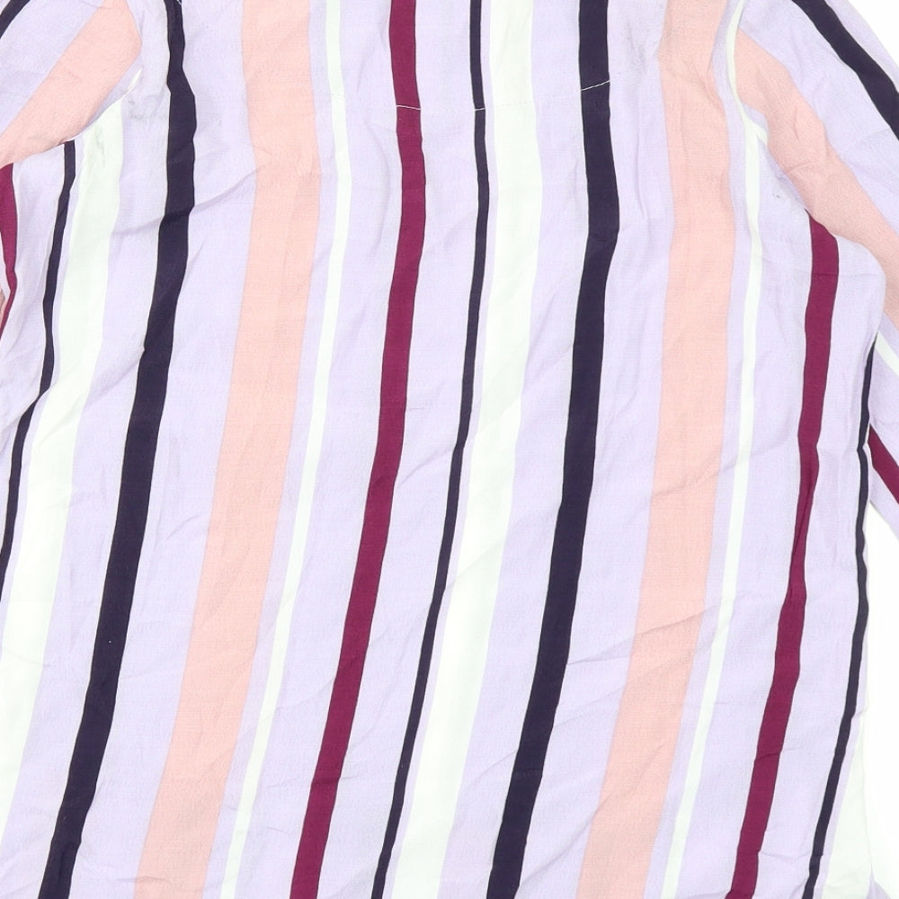 NEXT Womens Purple Striped Basic Blouse Size 6