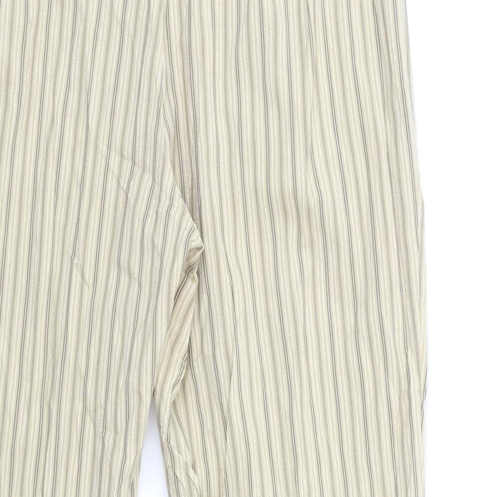 Marks and Spencer Womens Beige Striped Trousers Size 30 in L28 in