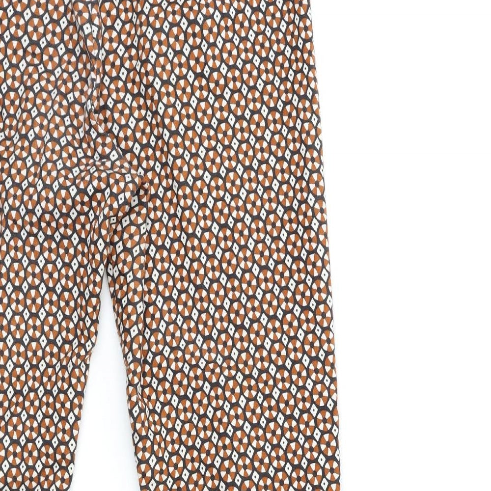 H&M Womens Brown Geometric Trousers Size 28 in L26 in