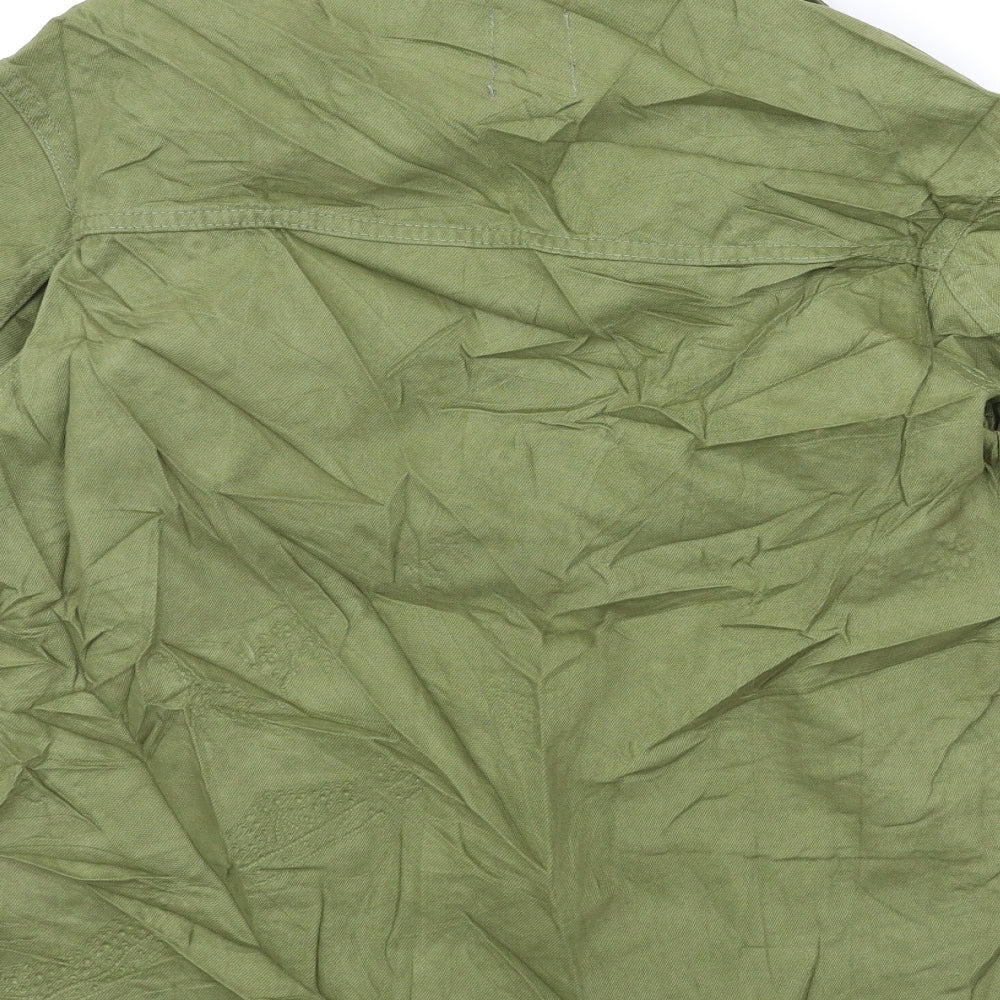 Primark Womens Green Denim Jacket Coat Size 6