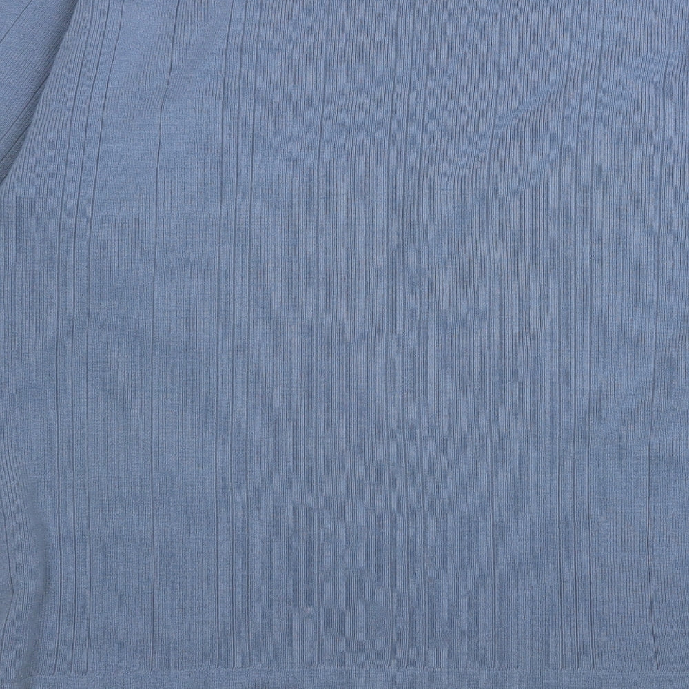 m3m Womens Blue Check Pullover Jumper Size S