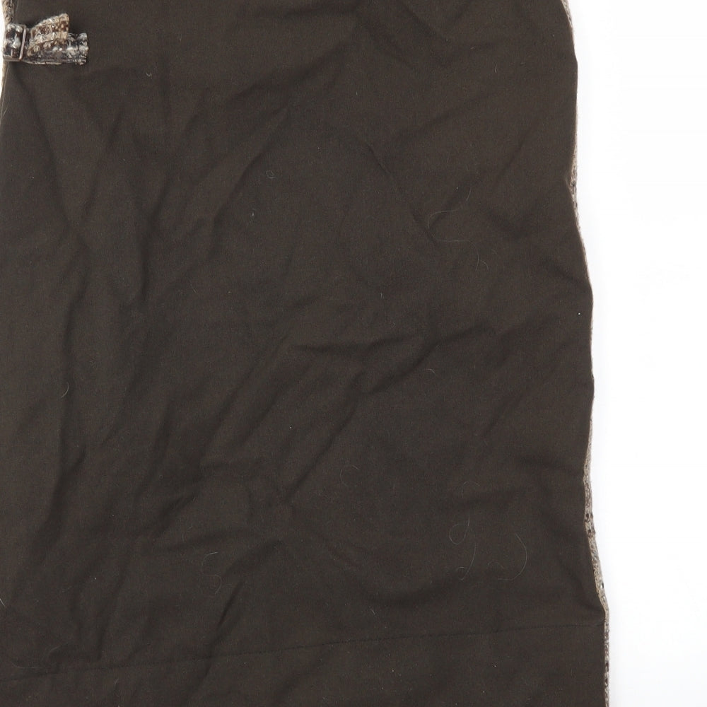 Preworn Womens Brown Check Flare Skirt Size 34