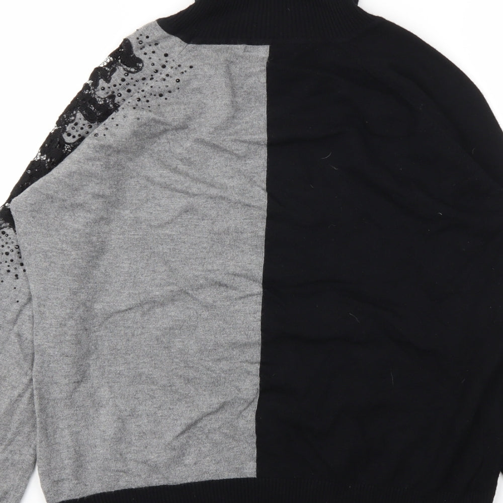CRISTINA Womens Grey Floral Pullover Jumper Size XL