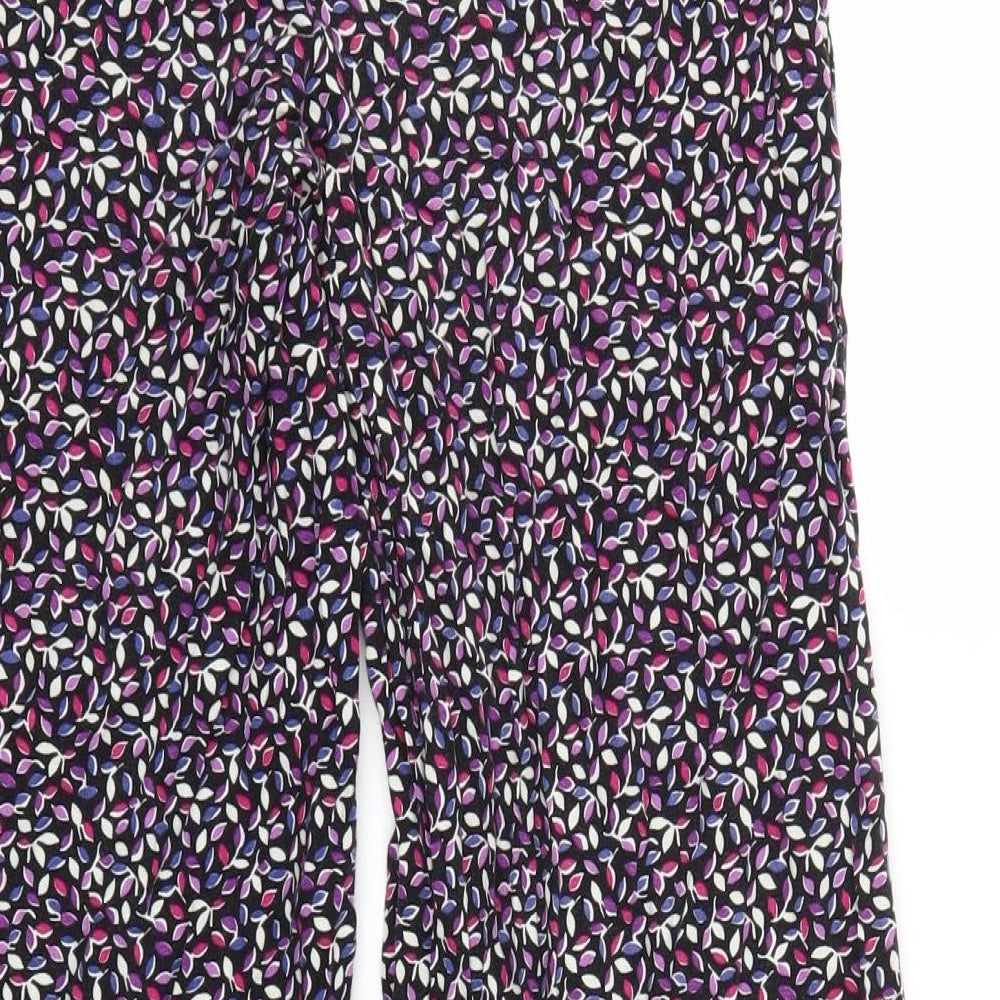 F&F Womens Purple Floral Trousers Size 10 L24 in