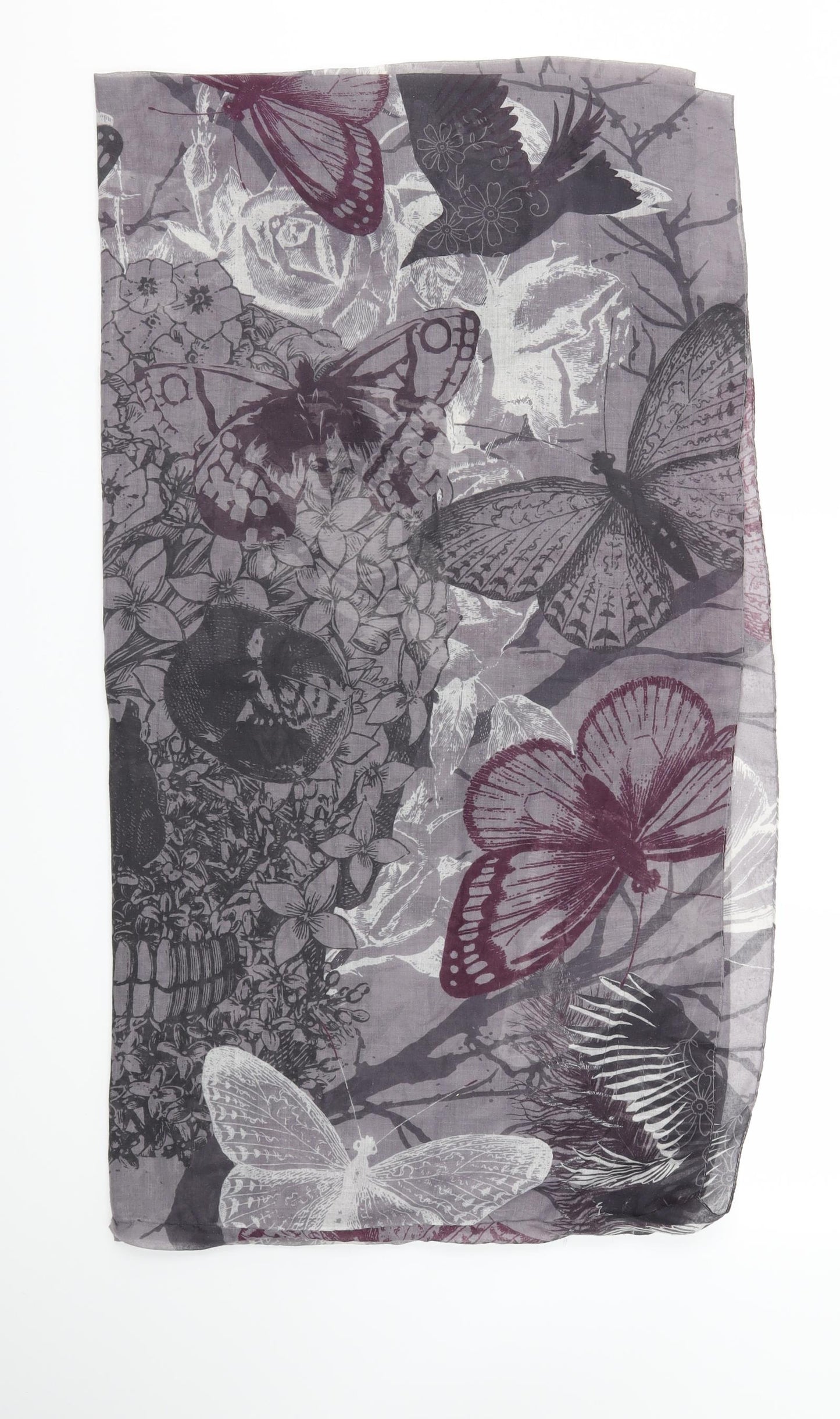 Preworn Womens Purple Animal Print Scarf
