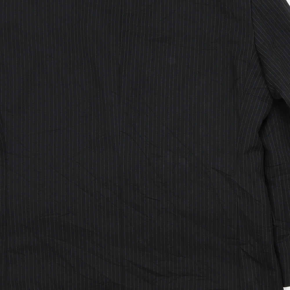 Taylor & Wright Mens Black Striped Jacket Blazer Size XL