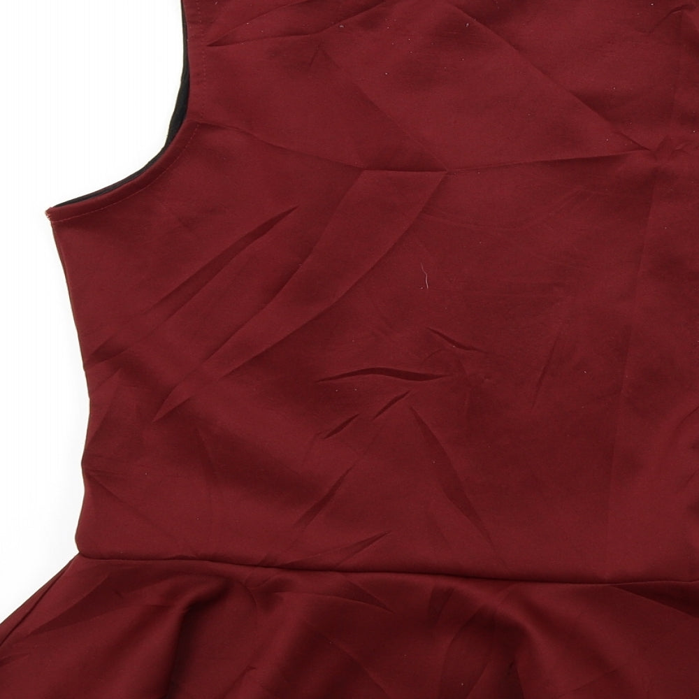 Vouley Vous Womens Red Basic T-Shirt Size 12