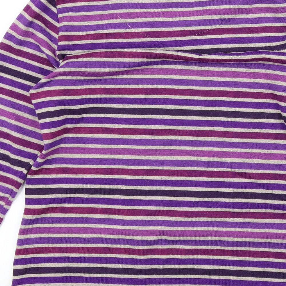 TIGI Womens Purple Striped Pullover Jumper Size 10