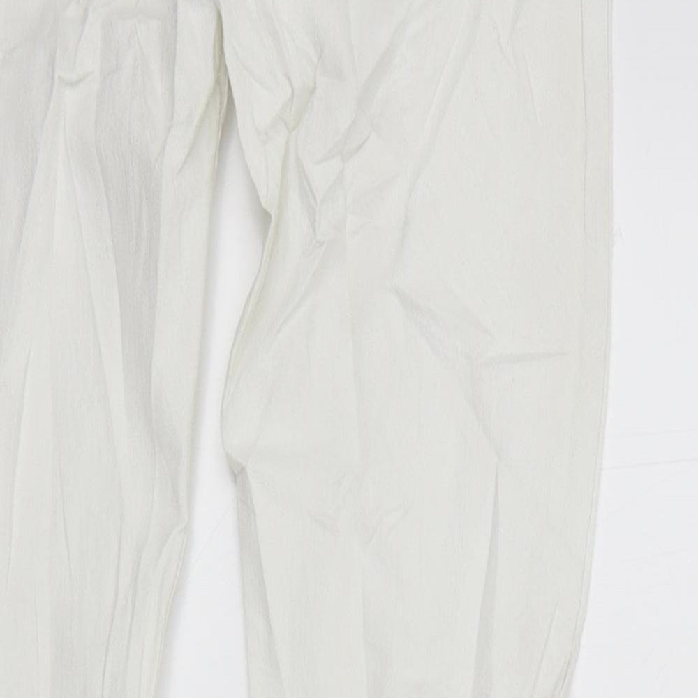 DENIN&CO Womens White Skinny Jeans Size 10 L31 in