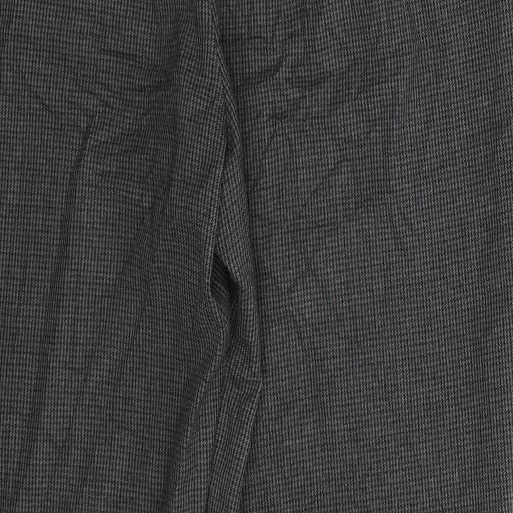 Marks and Spencer Womens Grey Houndstooth Trousers Size 12 L27 in
