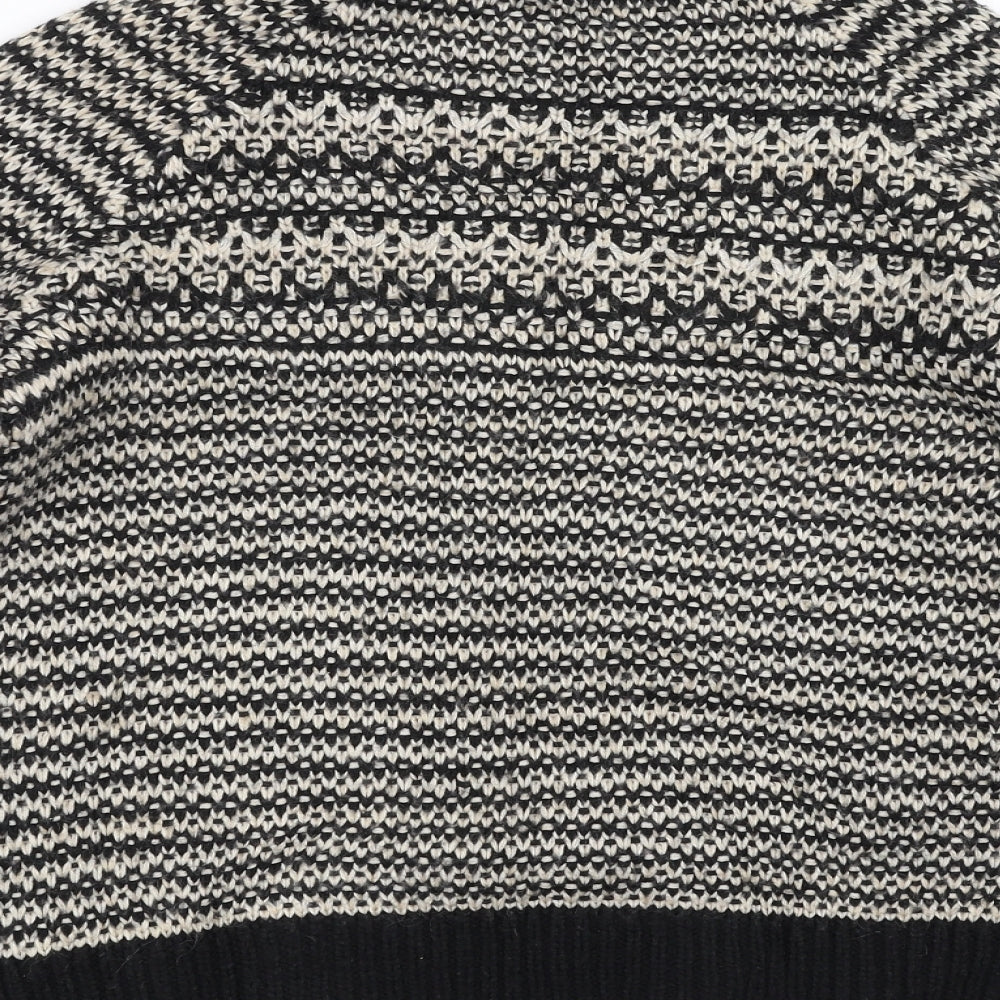 Marks & Spencer Womens Black Geometric Pullover Jumper Size 12