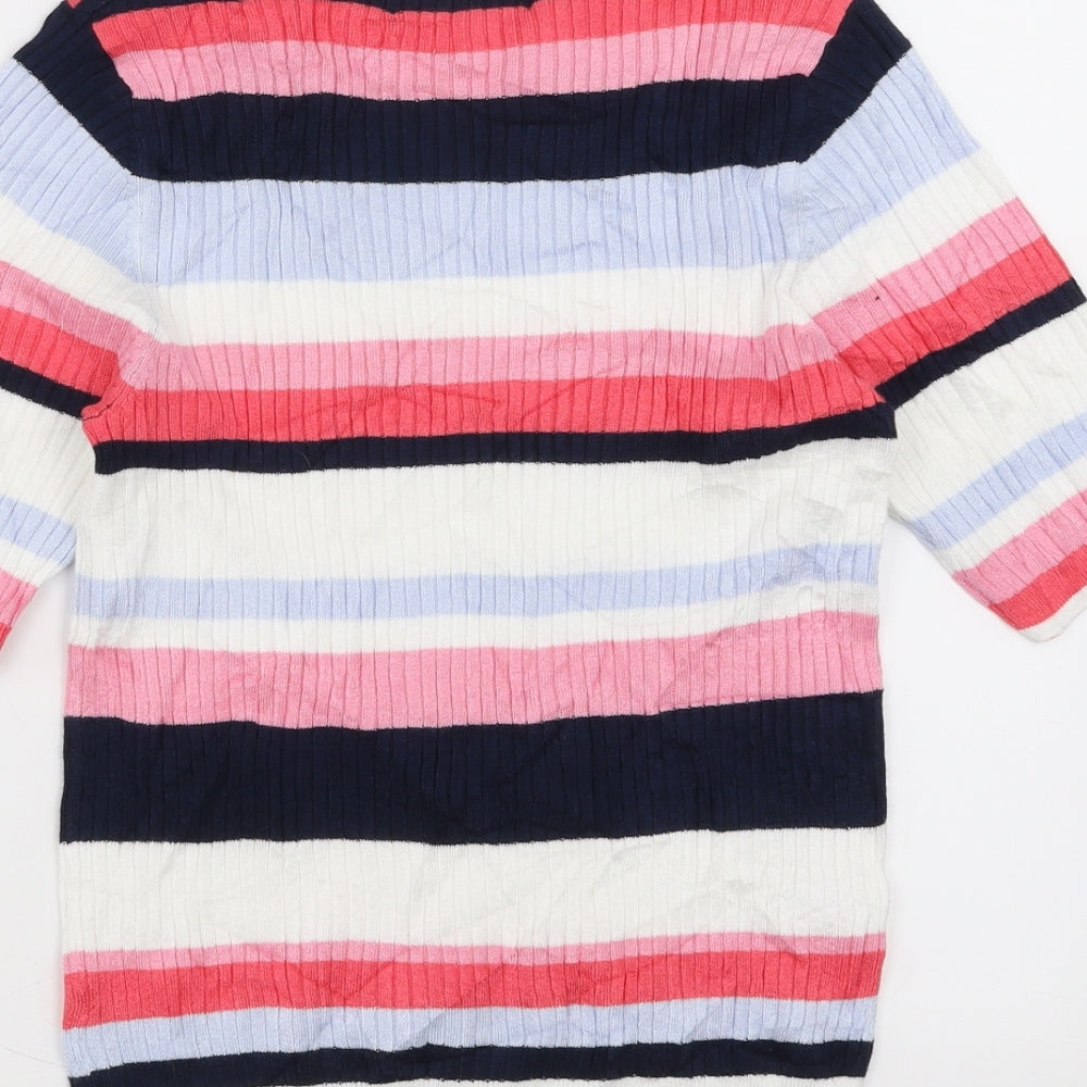 Marks & Spencer Womens Multicoloured Striped Pullover Jumper Size 10