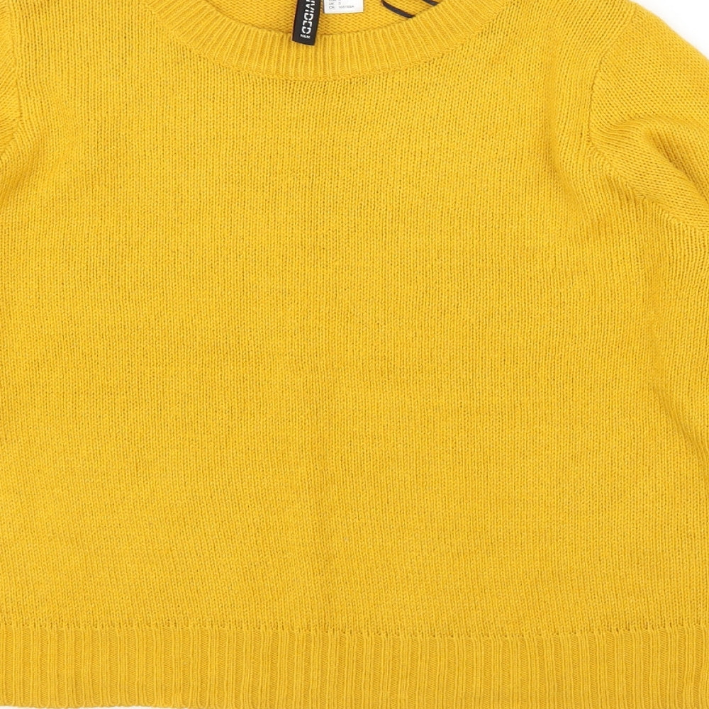 H&M Womens Yellow Pullover Jumper Size S