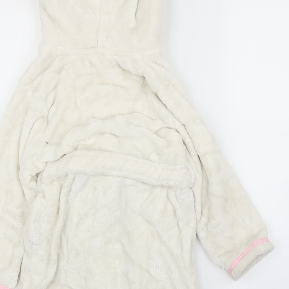 Debenhams Girls White Solid Capri Robe Size 5 Years