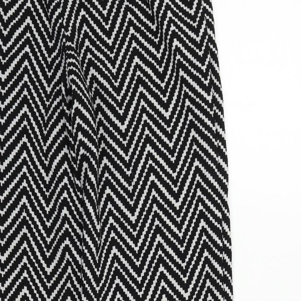 Atmosphere Womens Black Geometric Trousers Size 12 L28 in