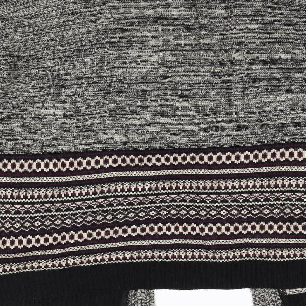 Miss Selfridge Womens Grey Geometric Cardigan Jumper Size 10