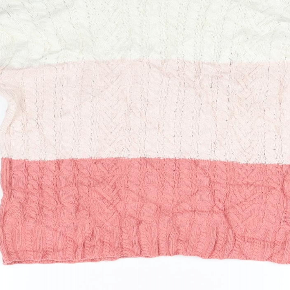 Marks & Spencer Womens Beige Striped Pullover Jumper Size XS