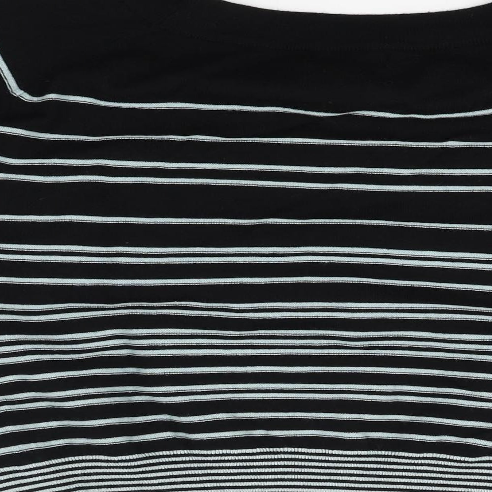 Monsoon Womens Black Striped Pullover Jumper Size M