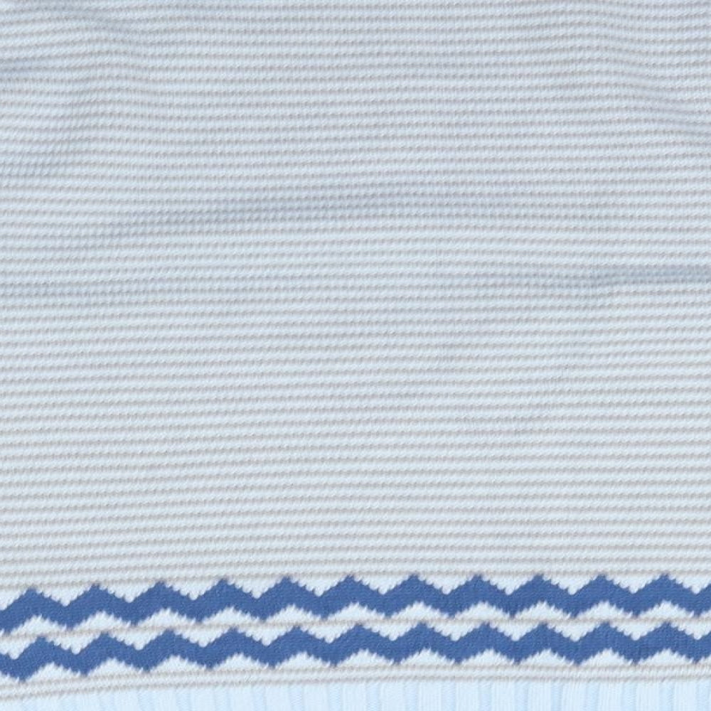 SHEILAY Womens Blue Geometric Pullover Jumper Size S