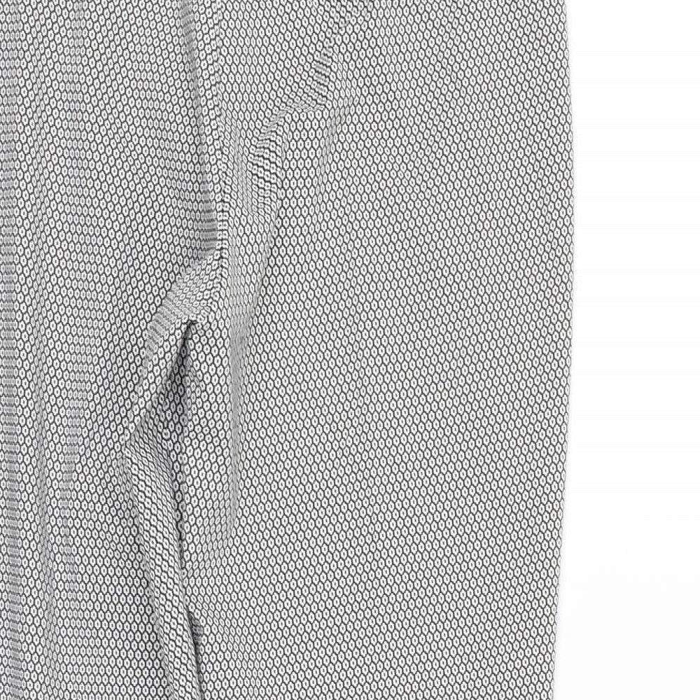 Miss Selfridge Womens White Geometric Trousers Size 12 L26 in