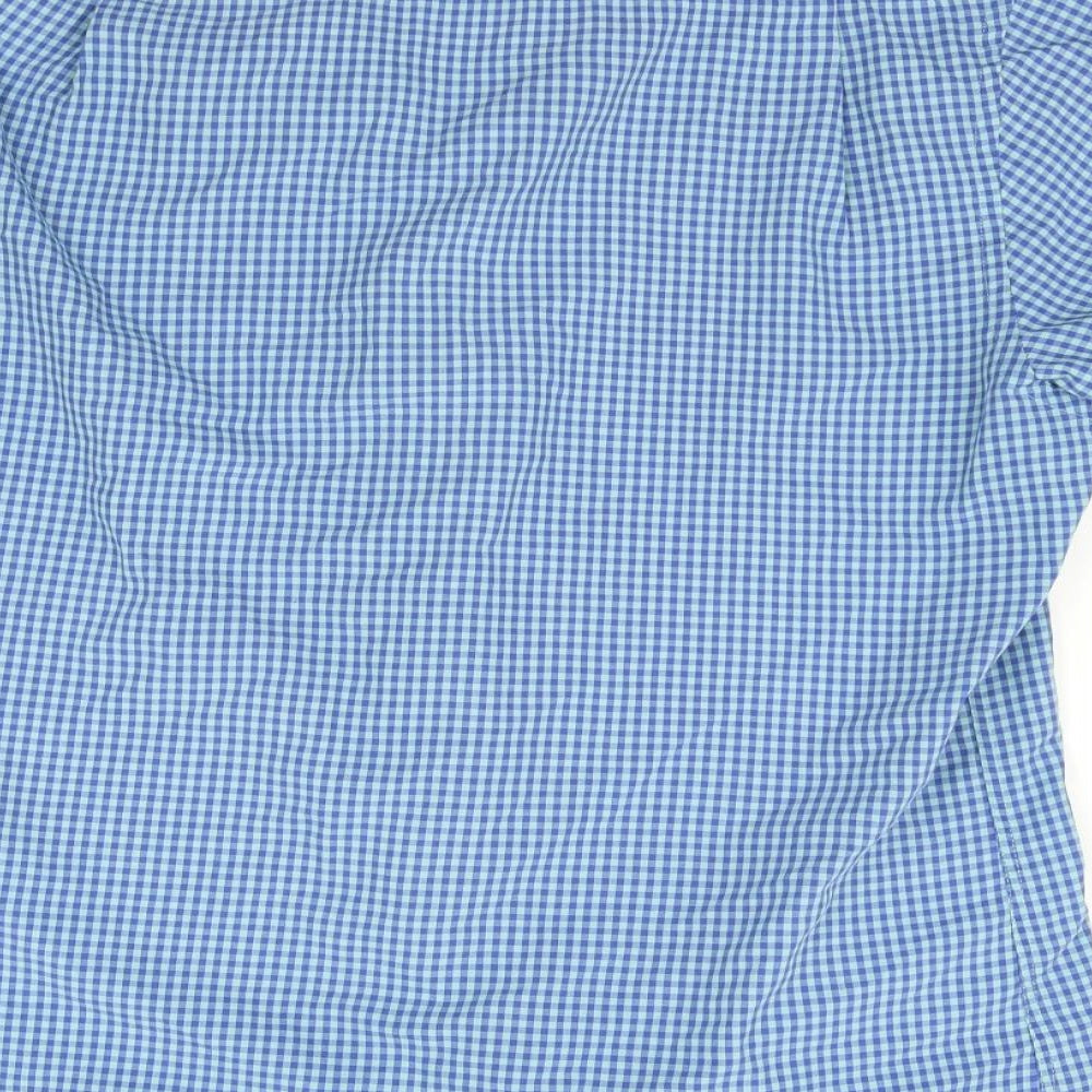 Cedar Wood State Mens Blue Check Button-Up Size 16.5
