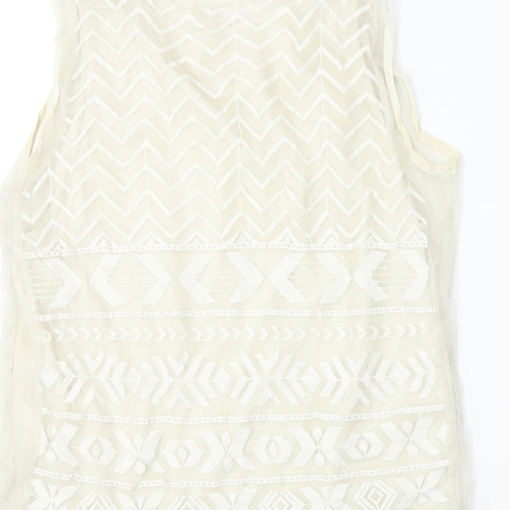 villa Womens Beige Basic T-Shirt Size S