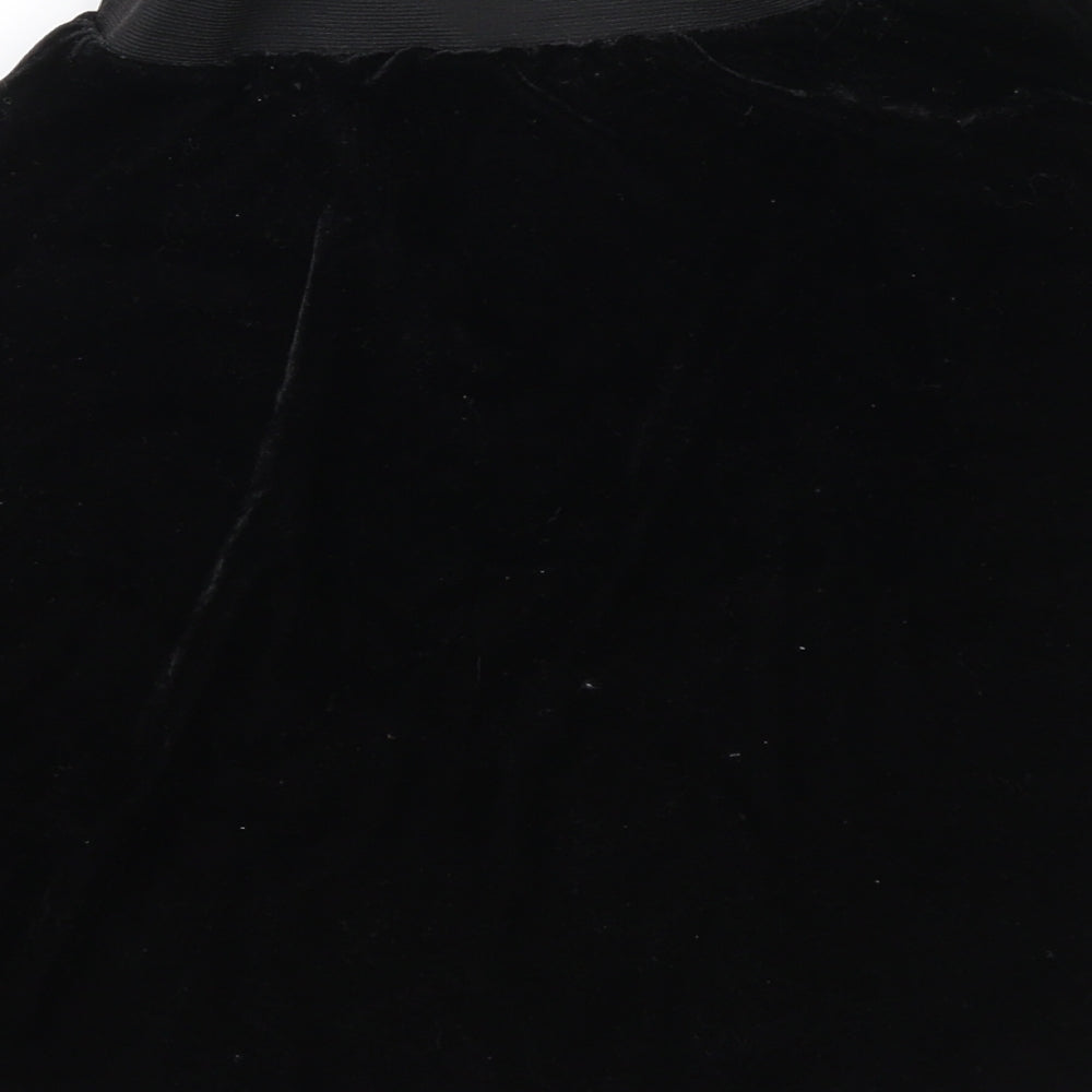 Preworn Womens Black Velour Flare Skirt Size 26 in