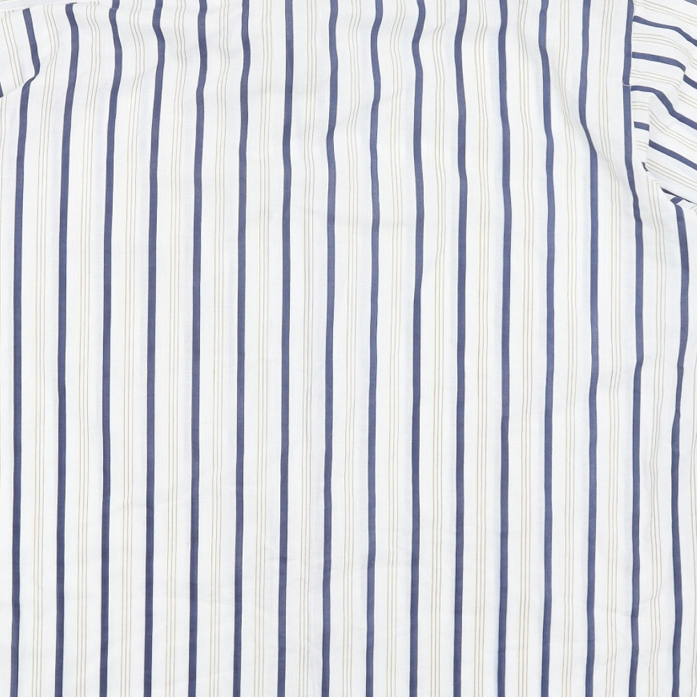 Luigi Rossi Mens White Striped Button-Up Size XL