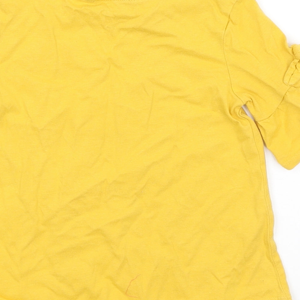 George Girls Yellow Basic T-Shirt Size 3-4 Years