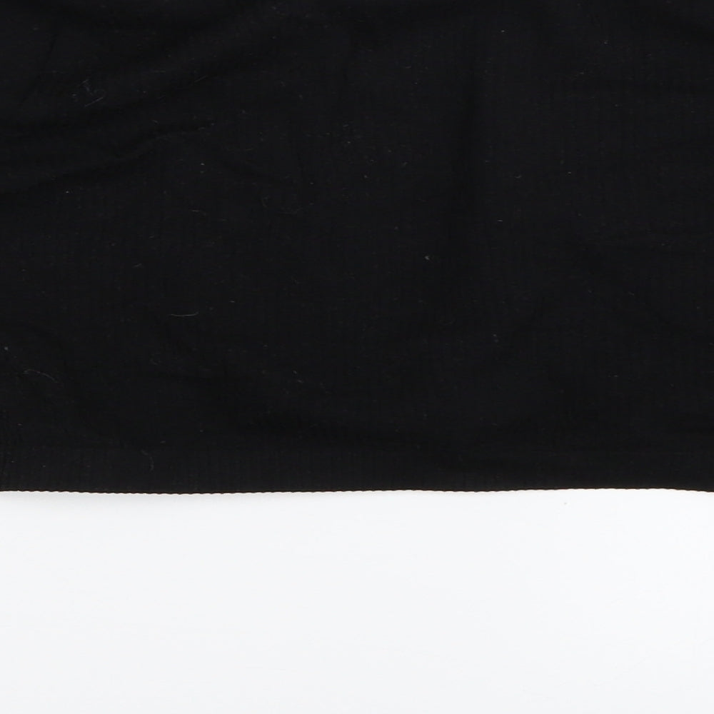 Stradivarius Womens Black Cropped T-Shirt Size XL